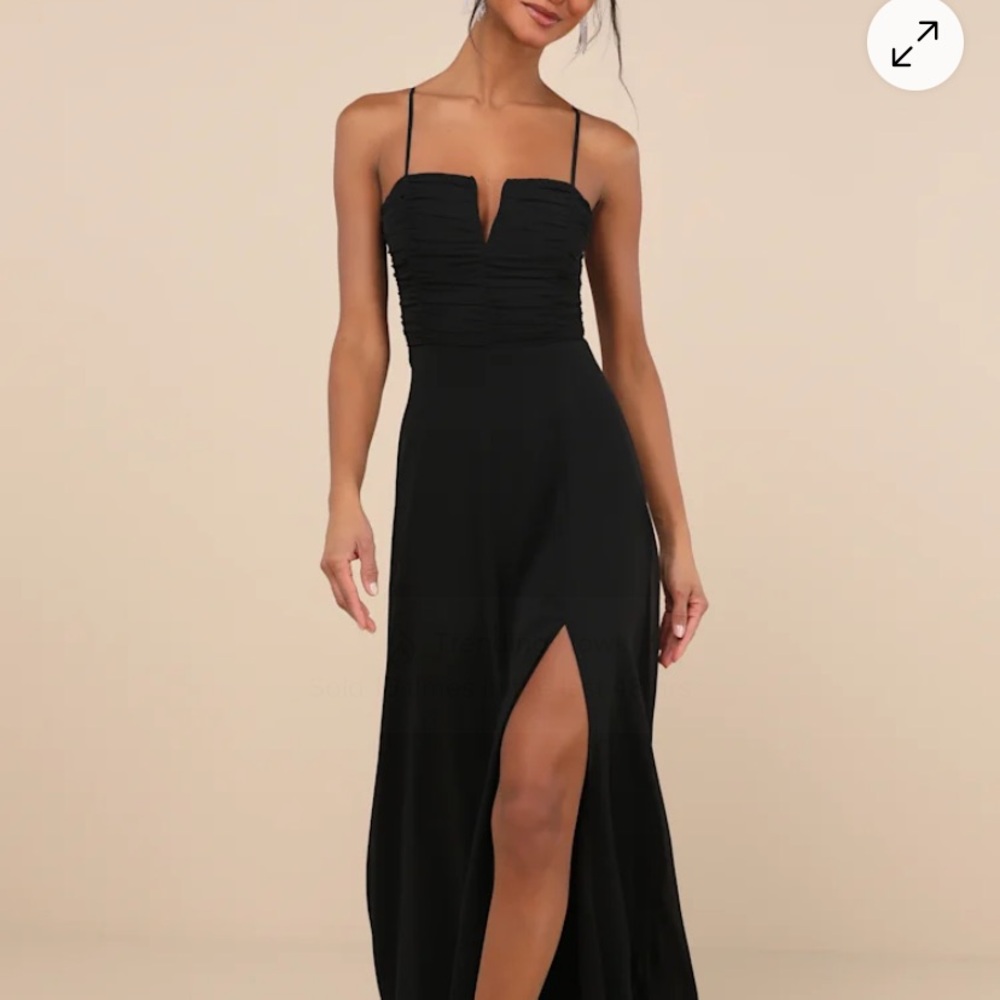 Lulu's Black Maxi Dress with Slit